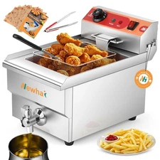 Electric Deep Fryer 13L 13.7QT Commercial Countertop Frying Machine with Bask...