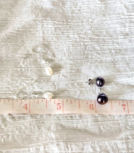 925 Sterling Silber lila Perle Reisperle Ohrhänger - 3,53 Gramm - Bild 21 von 23