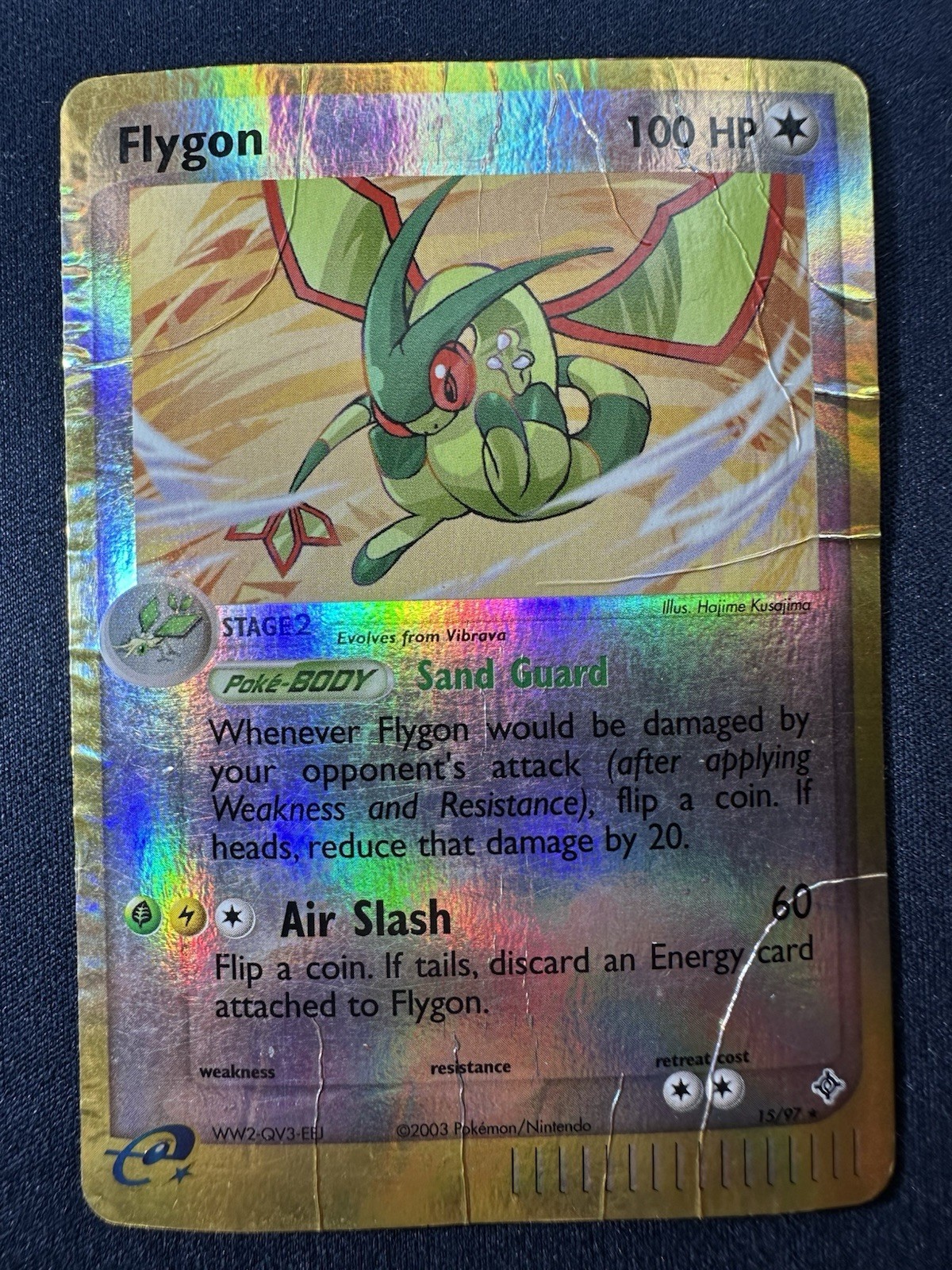 Pokemon Flygon Card 15/97 Reverse Holo Card, EX Dragon, 2003, Pokemon TCG DMG B