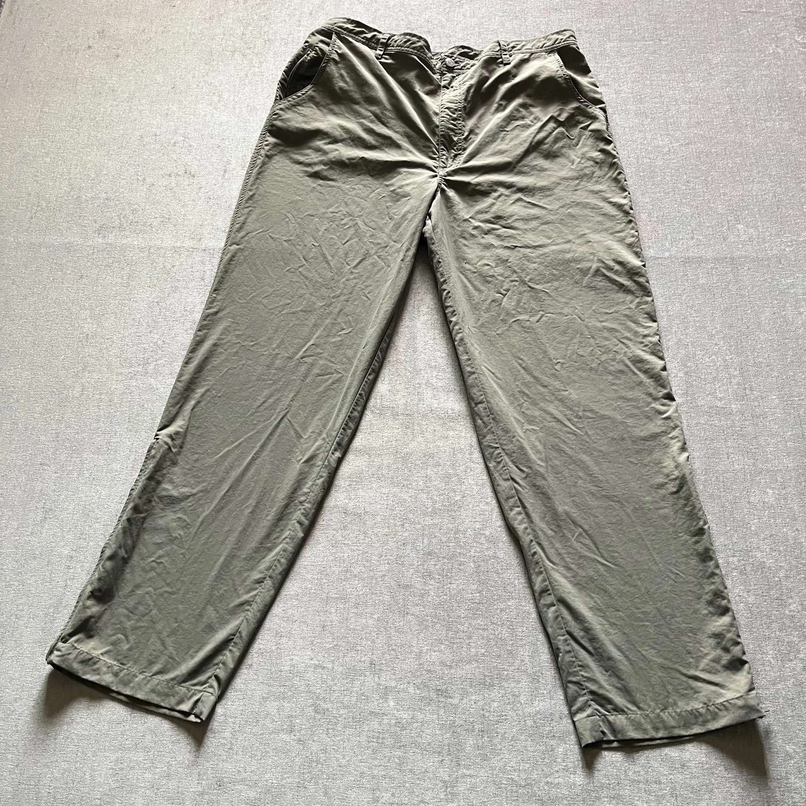 REI Nylon Hiking Pants Men 38 Tan Stretch Waist Cargo Multi Pocket Hike Outdoor