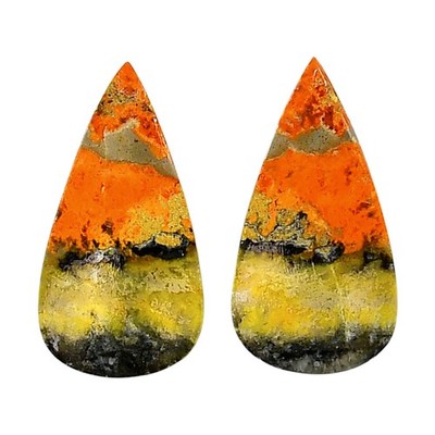 Natural Indonesian Bumble Bee Pair 15.1x28.75x4 mm Pear Gemstone LS69-04097