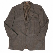 Joseph  Feiss Gold 48L Brown Glen Plaid 100 Wool Sport Coat Blazer Jacket