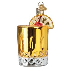Old World Christmas Whiskey Sour Glass Tree Ornament FREE BOX 32514