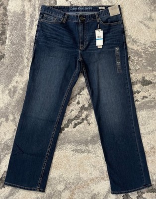 Calvin Klein Men's Straight Fit Denim Jeans (Medium Blue Wash, W36 x L30)