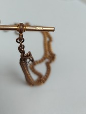 Thomas Hopwood Antique Gold Plated Dbl Albert Pocket Watch Chain Necklace c1890s