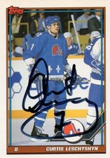 91/92 Topps Curtis Leschyshyn Auto Signatures #39 ( in person )