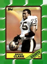1986 Topps #345 Bruce Clark New Orleans Saints Football Card 33629