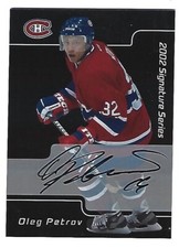 2001/02 BAP SIGNATURE #63 OLEG PETROV AUTOGRAPHED CARD MINT !