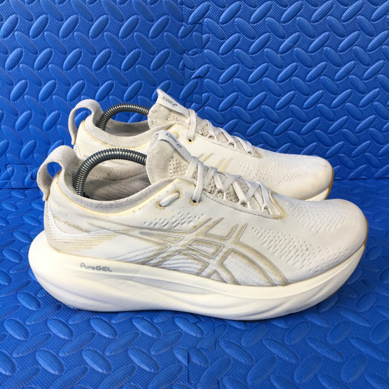 Asics Gel Nimbus 25 Mens Running Walking Shoes Ivory Athletic