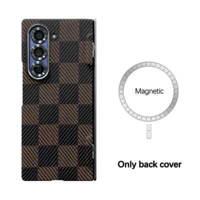 Carbon Fiber Magsafe Case For Samsung Galaxy Z Fold 6 Spring Hinge Armor Cover 
