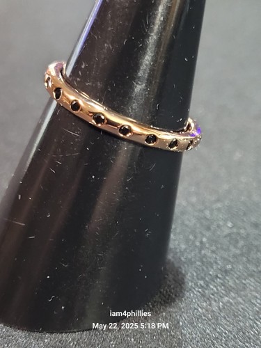 Bomb Party Luxe Bands 2024 RBP8711 Sz 7 She’s A Rockstar Black Onyx Cubic Zircon - Picture 8 of 14