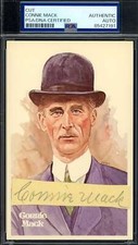 Connie Mack PSA DNA Coa Signed Perez Steele Postcard Cut Autograph