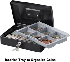 SentrySafe Cash Box, Locking Cash Box With Money Tray, Small, CB-10