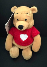 Disney Store Mini Bean Bag Plush Pooh w/ Red Sweater 8" New W/ Tag 125