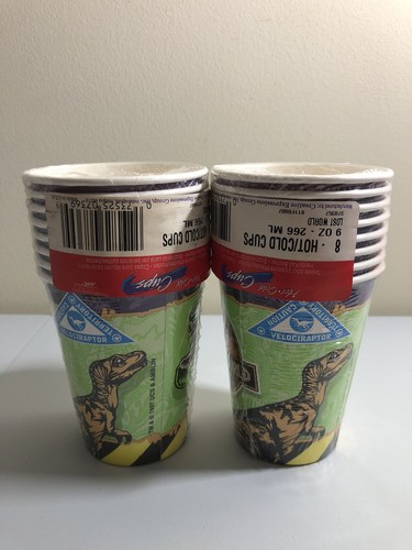 Parque Jurásico El Mundo Perdido 1997 de colección - 2 paquetes de 8 tazas de papel para fiesta - Imagen 3 de 3