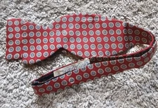 Lord & Taylor Red Geometric Pattern Adjustable Bow Tie