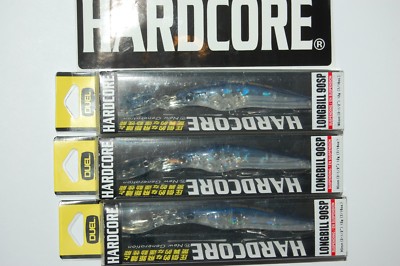 3 lures yo zuri duel hardcore longbill 90sp 3 1/2'' r1182-ghpb ghost pro blue