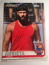 2019 Topps Opening Day Dugout Peeks Jumbo 5x7 Jake Arrieta Phillies DP16 19/49