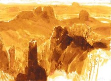 GERALD MÜLLER-SIMON - o.T. (Sächsische Schweiz) - Sepiatusche-Zeichnung - 1886