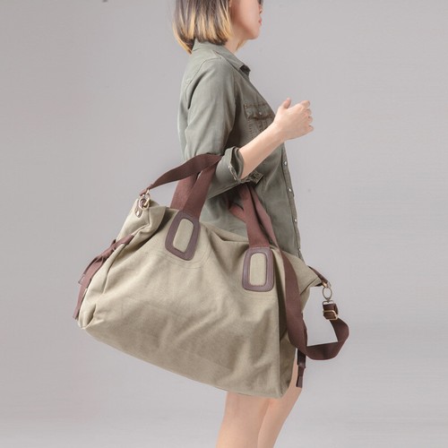 Damen Canvas Kuriertasche Schulter Reisen Einkaufen Freizeit Handtasche große große Tasche - Bild 17 von 24