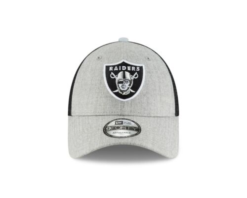 Las Vegas Raiders New Era Team Heathered Turn 9FORTY Adjustable Hat - Gray - Picture 2 of 7