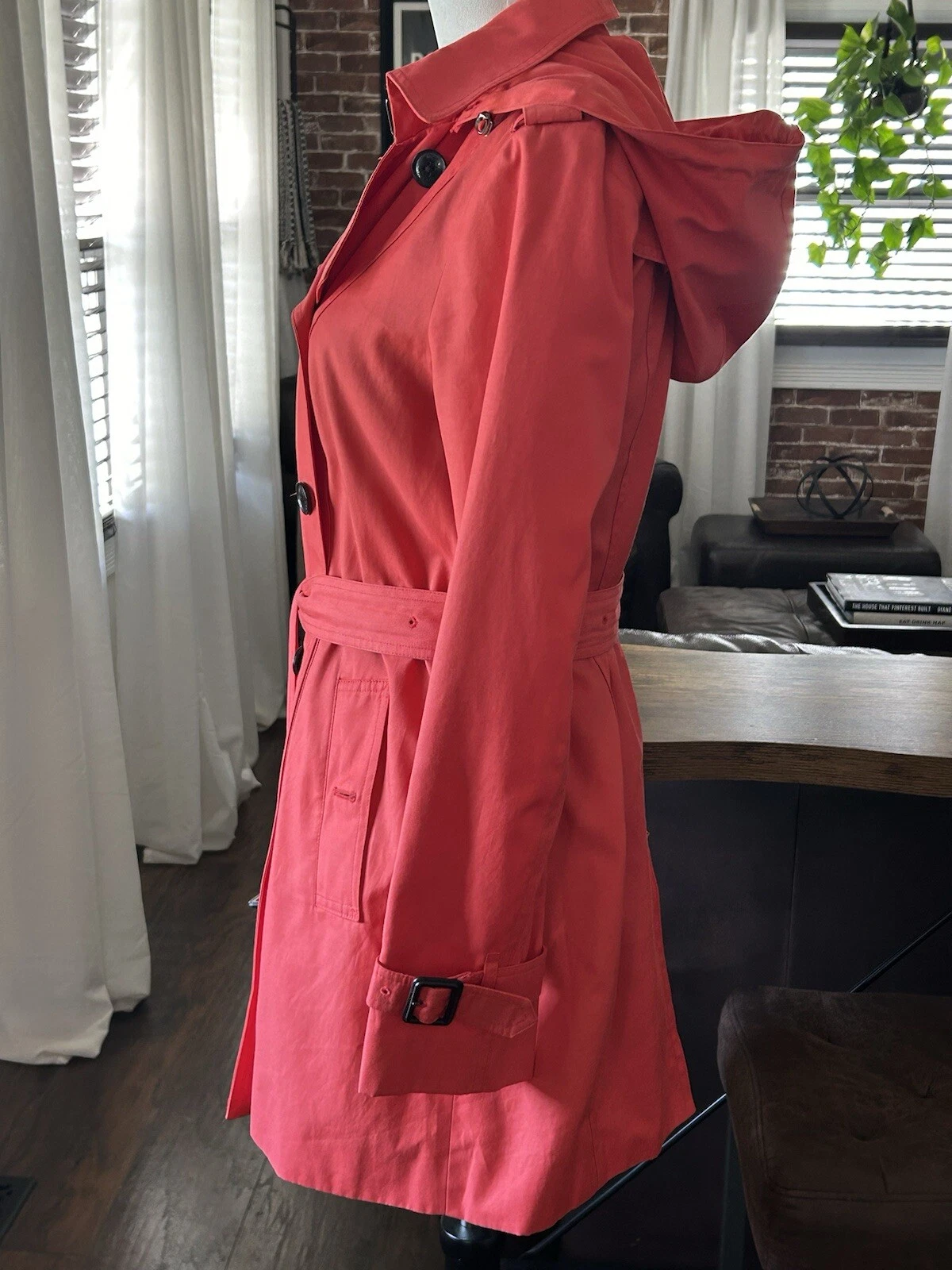 Michael Michael Kors giacca trench arancione con cappuccio taglia S