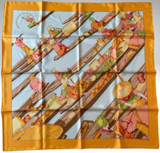 Unused HERMES Carre 90 MARCHE FLOTTANT DU LAC INLE Silk Scarf 90cm Japan New