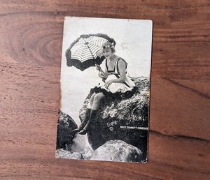 1910S MACK SENNETT COMEDIES EVANS LA BATHING BEAUTY ARCADE EXHIBIT POST CARD #1