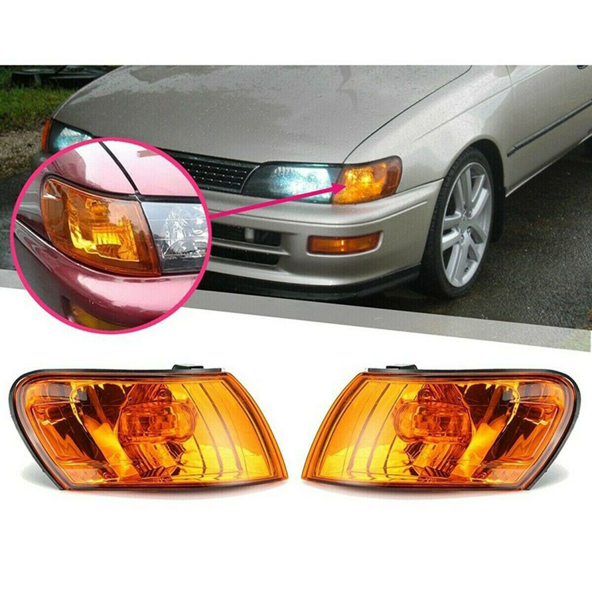 ANZO 1993-1997 Toyota Corolla Euro Parking Lights Chrome