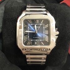 Cartier Santos Large WSSA0030 Men's 39.8mm Blue Dial Stainless Steel 2