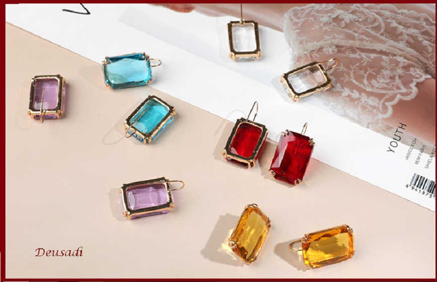ATIMIGO Orecchini Pendenti Geometrici Con Zirconi Cubici – Cristalli Strass, Ipoallergenici, Lunghezza 7 Cm, Per Matrimoni E Feste, Confezione Regalo In Velluto