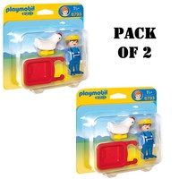 Pack Of (2) Playmobil 6793 Farmer With Wheelbarrow Set Ages 1 1/2+ on sale Pack Of (2) Playmobil 6793 Farmer With Wheelbarrow Set Ages 1 1/2+ on sale