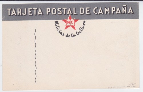 SPAIN SPANISH CIVIL WAR ORIGINAL REBUBLICAN PROPAGANDA CARD # 2 - Picture 2 of 2
