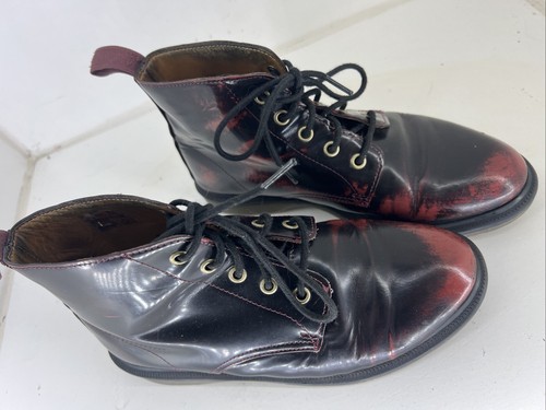 🔥DR. MARTENS EMMELINE Boots Womens US 7 38 Burgundy Cherry 5-Eye AW004 Rare🔥 - Picture 2 of 8