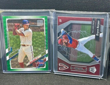 Rhys Hoskins 2021 Topps #612 /499 Green Foil + Bryce Harper Mosaic V Tool #VT5