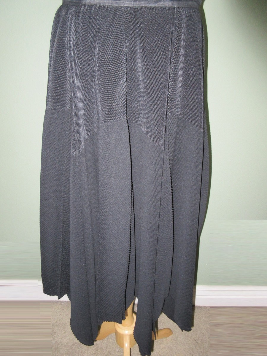 ISSEY MIYAKE FETE black polyester multi fabric flared ISSEY MIYAKE FETE black polyester multi fabric flared