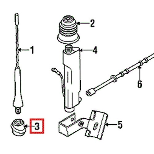 f??r E36 Cabrio Antena z krótkim prętem T??lle uszczelka 65 21 8 375 151 - Zdjęcie 5 z 12