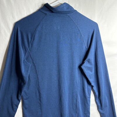 REI Shirt Mens Small Blue Long Sleeve Pullover 1/4 Zip Mock Neck