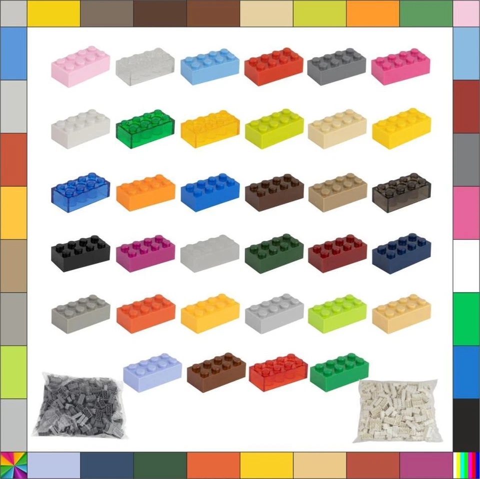 150 Klemmbausteine Bausteine 2x4 Noppen Kompatibel Basic Baustein Bricks Steine