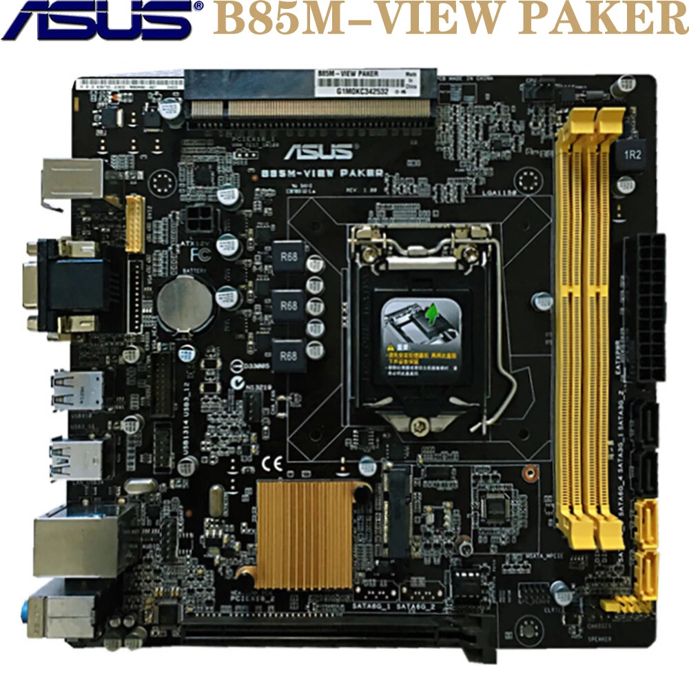 ASUS B85M-VIEW PAKER For LGA-1150 Intel 4Th i7/i5/i3 CPU 21*20 B85 Macro-ATX