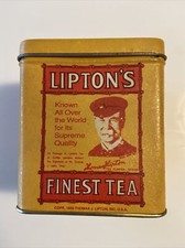Lipton's Finest Tea Planter Ceylon & India Orange Pekoe Tin 3.9 Inch Tall