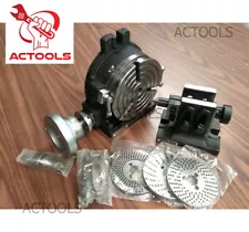 6" inch Horizontal Vertical Rotary table 3 slot , Dividing plates, tailstock USA