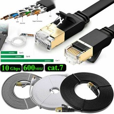 RJ45 CAT7 Network Ethernet SSTP 10Gbps Speed Gigabit Patch LAN Flat Cable - UK