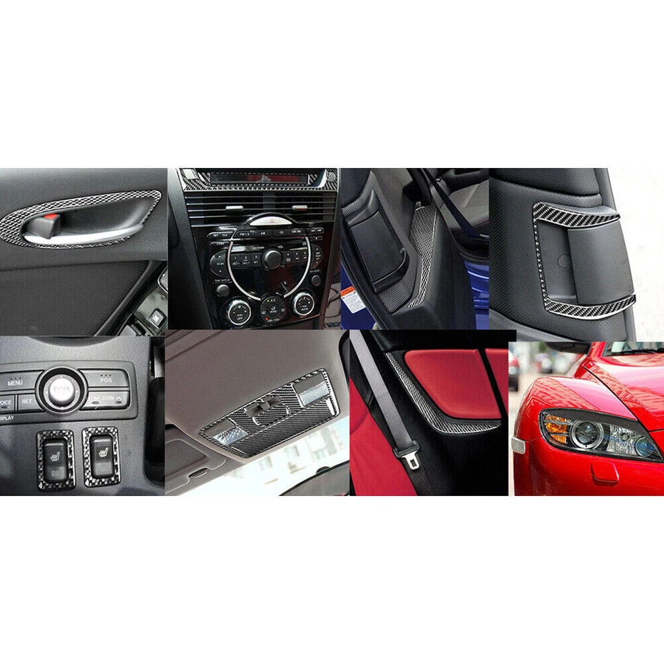 For Mazda RX-8 2004-2008 Vinyl Carbon Fiber Car Interior Full Set Cover Trim 17X — 第 3/4 张图片