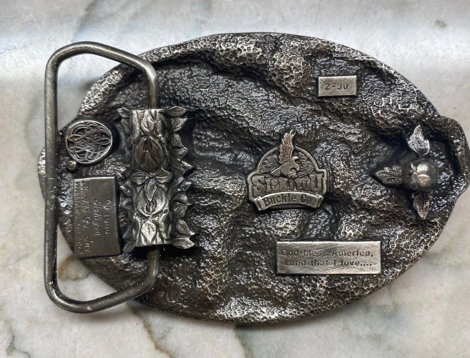 1986 Siskiyou 3D Boucle Ceinture Z-30 God Bless Amérique Patriotism Liberté - Photo 2/2