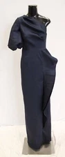 Rickie Freeman For Teri Jon Women's One-Shoulder Column Gown CF6 Navy Size 4 NWT