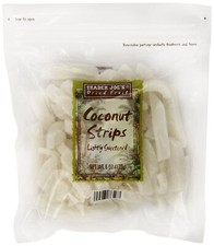 Trader Joe's 6 oz. COCONUT STRIPS Lightly Sweetened Dried Fruit  BB 7/2026  