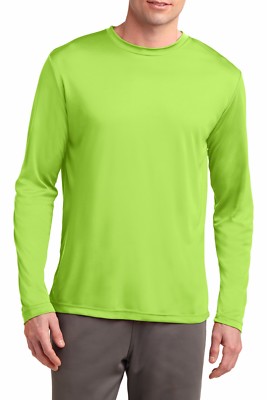Mens Long Sleeve T-Shirt Base Layer Moisture Wicking Workout Dri-Fit XS-4XL NEW