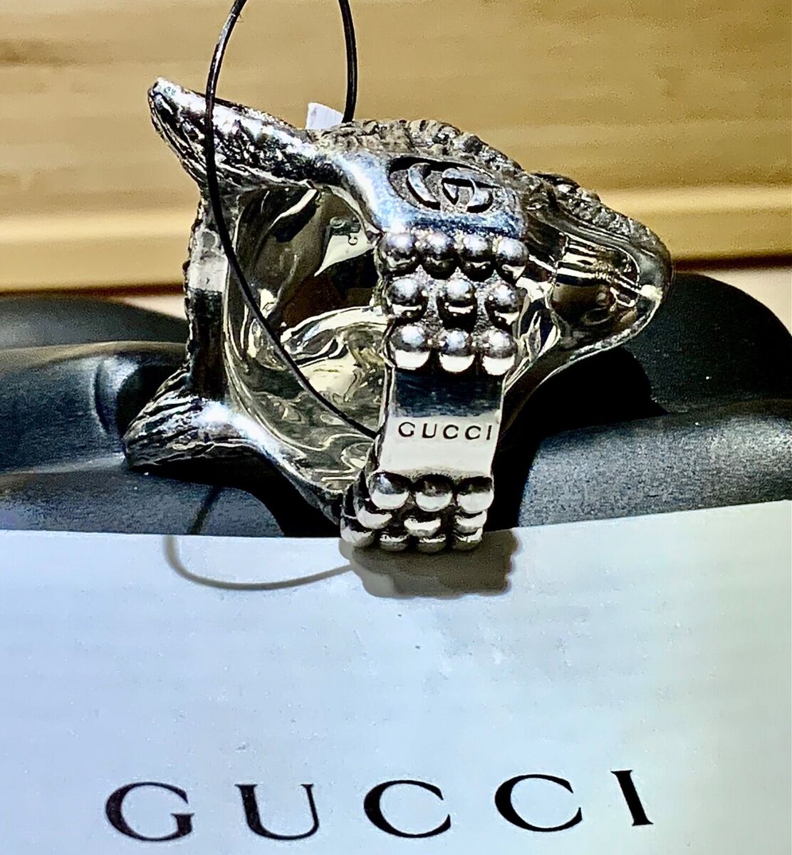 Gucci Anger Forrest LARGE Wolf Head Solid 925 Silver Ring Gucci Anger Forrest LARGE Wolf Head Solid 925 Silver Ring
