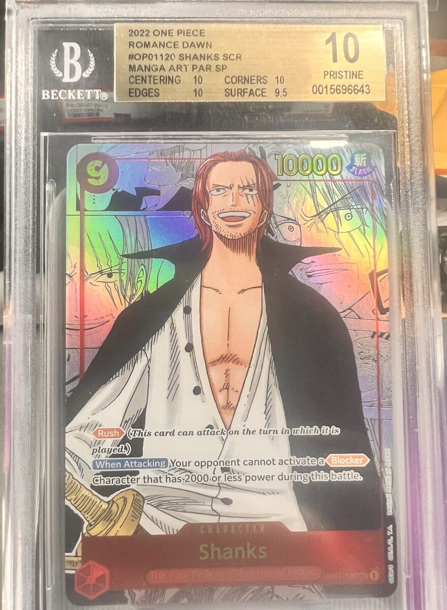 2022 English One Piece Manga Shanks OP01-120 Alt Art BGS 2022 English One Piece Manga Shanks OP01-120 Alt Art BGS